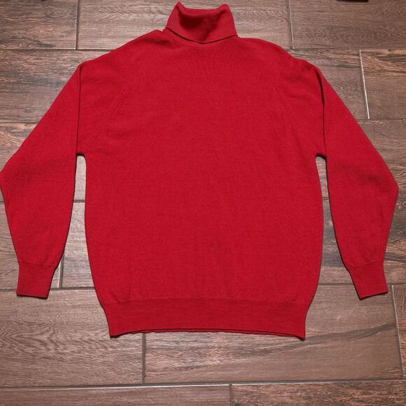 Vintage Byford Women's 100% Wool Made in England Red Turtleneck Sweater SIZE M - Picture 5 of 5